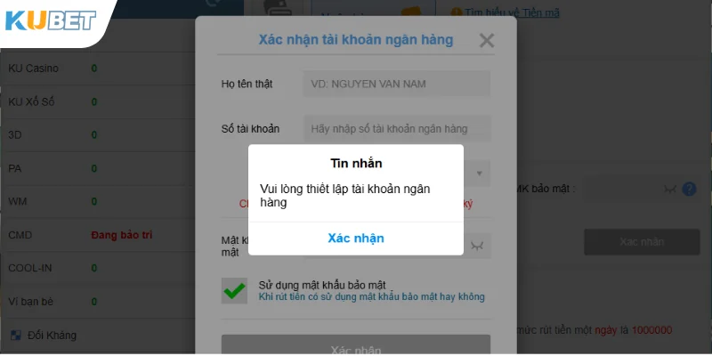 3 bước rút tiền Kubet77 siêu nhanh siêu tiện lợi
